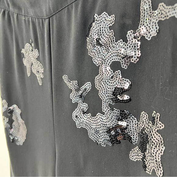 CHICO’S Floral Sequin Wide Leg PANTS - Picture 6 of 7